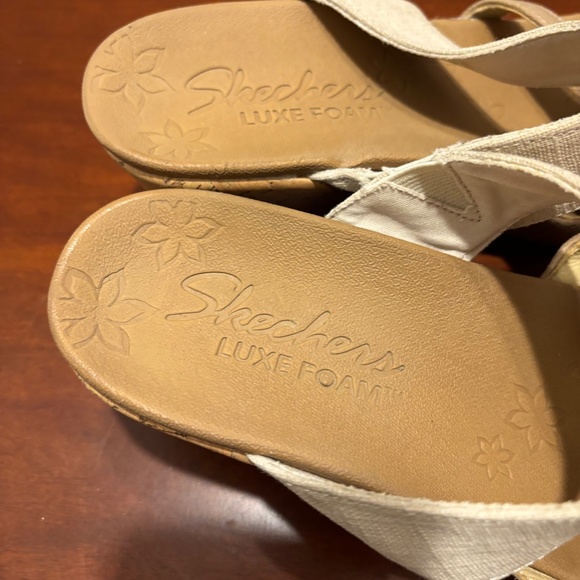 Sketchers Women's Cali Beverlee Sail Away Wedge Sandals in Natural Size 9 - Picture 7 of 11